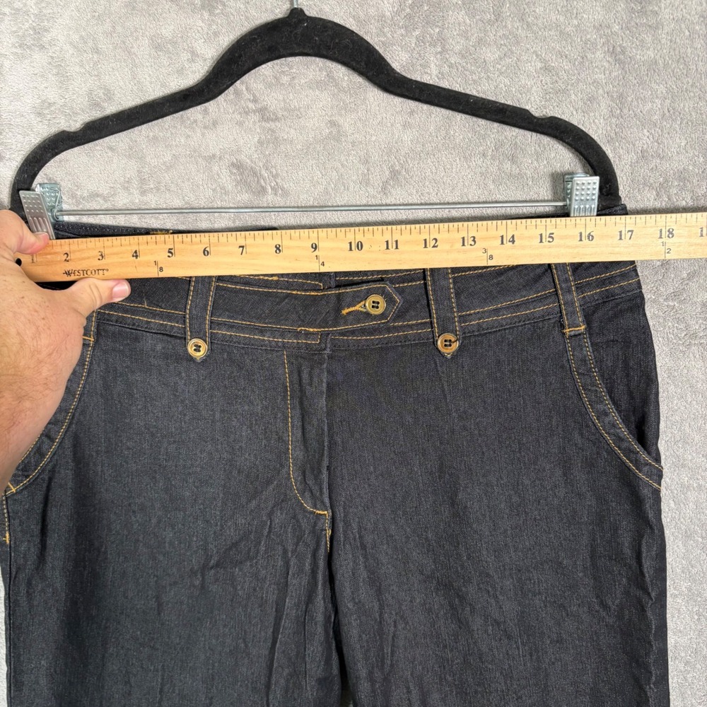 Bisou‎ Bisou Michele Bohbot Dark Wash Bootcut Jeans Womens Size 12 Indigo Y2K - Picture 12 of 16